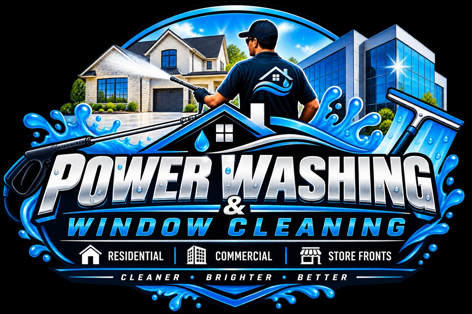Clean and Shiny Power Washing and Window Cleaning logo